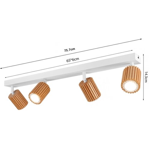  Brilagi - Spot svetiljka MODERN WOOD 4xGU10/8W/230V drvo/bela Slike
