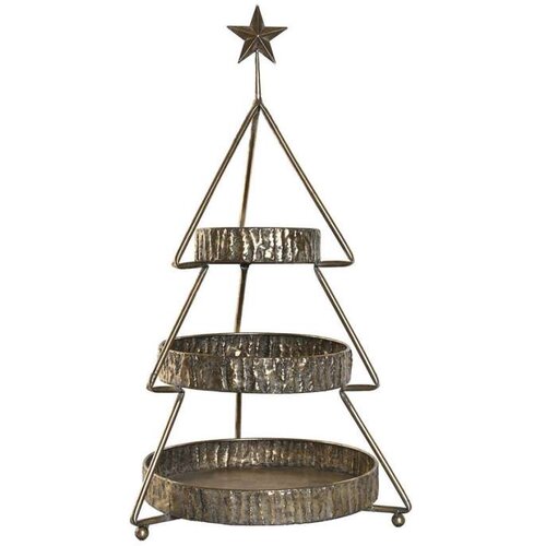 Posuda za Voće Home ESPRIT zlatan Metal 43 x 43 x 79 cm Pom de Crăciun Cijene