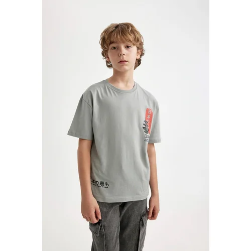 Defacto Boys Oversize Fit Crew Neck Printed Short Sleeve T-Shirt