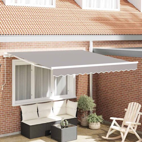  Skrovita tenda Svijetlo siva 350 x 250 cm Poliester i aluminij Cijene