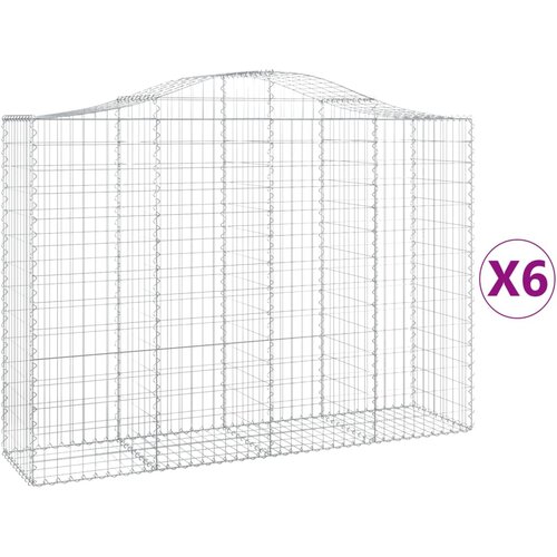  Lučne gabionske ko&amp;scaron;are 6 kom 200x50x140/160cm pocinčano željezo Slike