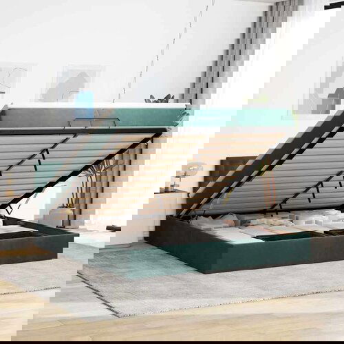  Okvir kreveta s madracima tamnozeleni 200x200cm baršunasti Cijene