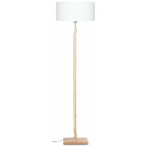 Good&Mojo Podna svjetiljka s bijelim sjenilom i Good & Mojo Fuji konstrukcijom od bambusa