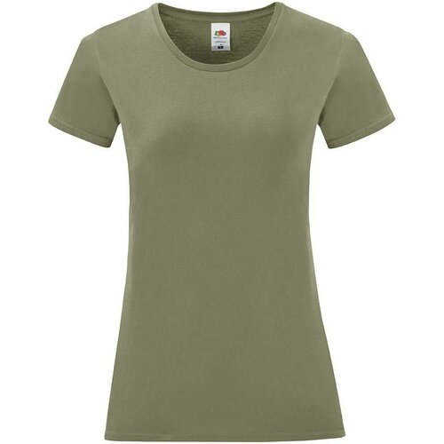 Fruit Of The Loom Olive Iconic Women's T-shirt in combed cotton Cene