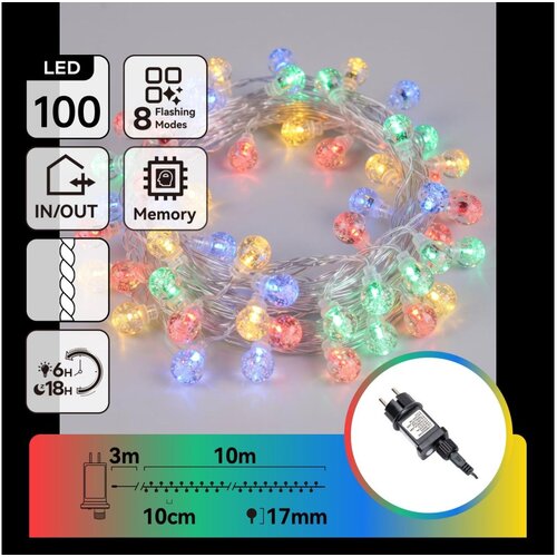 Aigostar LED spolja&amp;scaron;nji božićni niz 100xLED/8 funkcija 13m IP44 vi&amp;scaron;ebojno Slike