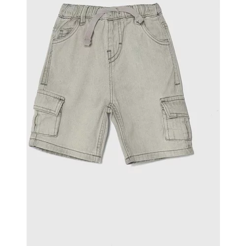 Zippy Otroške kratke hlače iz jeansa siva barva