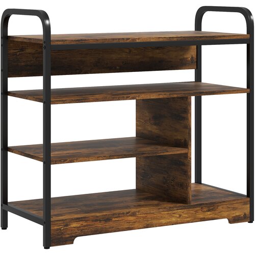 HOMCOM stojalo za čevlje iverna plo&amp;scaron;ča, kovina 70D x 30&amp;Scaron; x 65V cm rjavo, (5000242260) Slike
