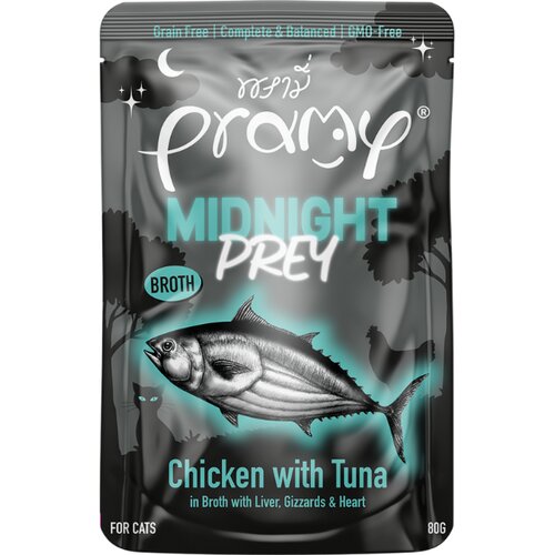 Pramy Cat Midnight Prey piletina s tunom u juhi 80 g Cene