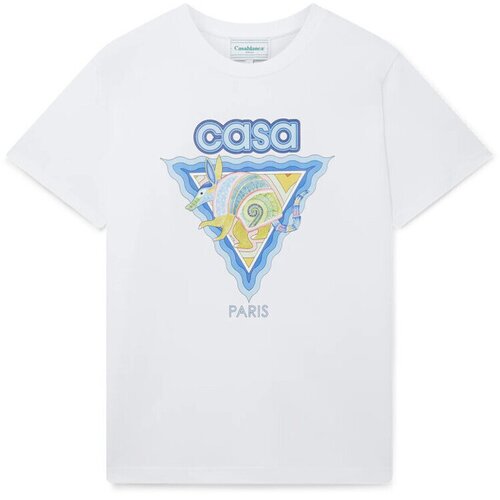 Casablanca Majice s kratkimi rokavi T-SHIRT ARMADILLO WHITE Bela Cene