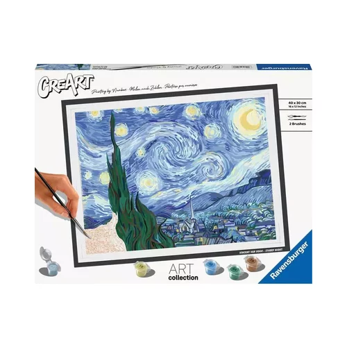 Ravensburger Slikanje po številkah - CreArt Collection - Starry Night (Van Gogh)