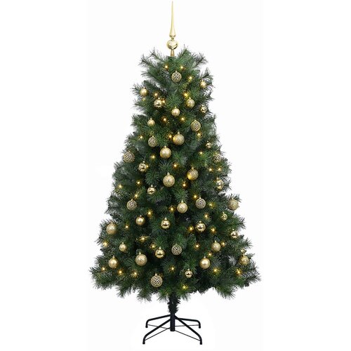  Umjetno božićno drvce s pomičnim granama i kuglicama 210 cm Slike