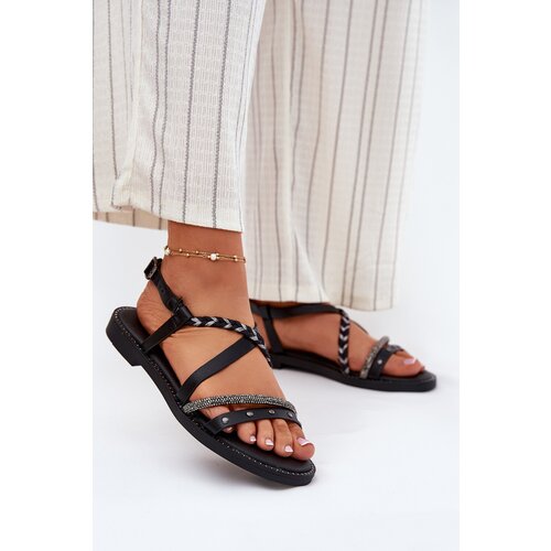 VINCEZA Flat Sandals With Decorative Straps Slike