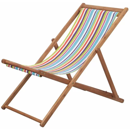  sklopiva ležaljka za plažu od tkanine s drvenim okvirom višebojna