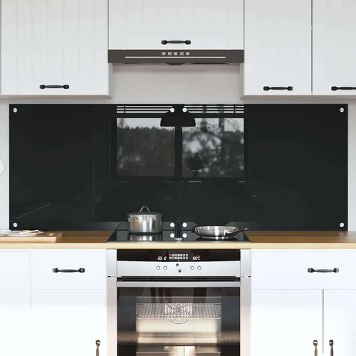 VidaXL Kuhinjski za&amp;scaron;tita Crna 80 x 60 x 0.8 cm Slike