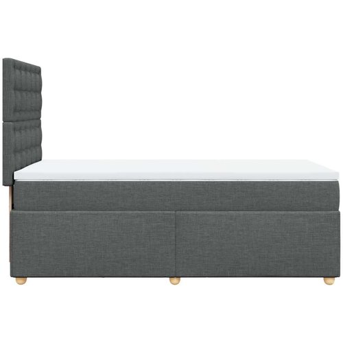 VidaXL Krevet s oprugama i madracem tamnosivi 100 x 200 cm od tkanine Slike
