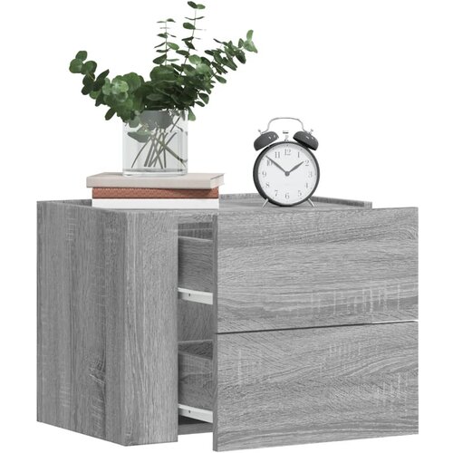 The Living Store Stenska nočna omarica 2 kosa siva sonoma 45x30x35 cm - Stenska Omarica, (21568515) Slike