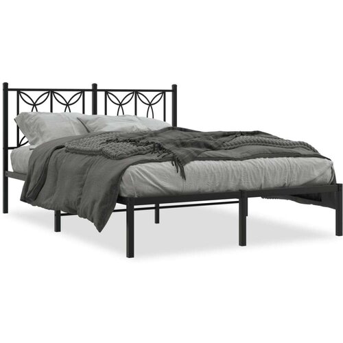 vidaXL Metalni okvir za krevet s uzglavljem crni 135x190 cm Cijene
