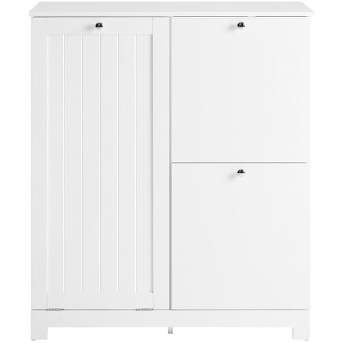 SoBuy Ko&scaron; za perilo z 2 predaloma Bela 78x38x90cm Sodobno BZR213-W, (5000092596) Cene