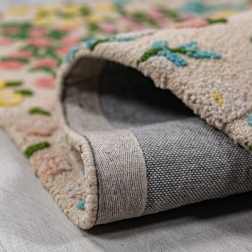 Flair Rugs Kremno bela ročno tkana volnena preproga 160x230 cm Emilia Floral &amp;ndash; Slike