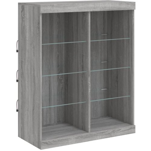  Komoda s LED svjetlima boja sivog hrasta 81x37x100 cm Slike
