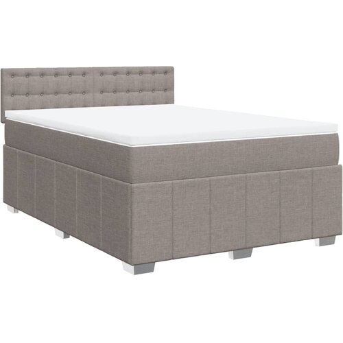 vidaXL Box spring postelja z vzmetnico taupe 140x200 cm blago, (21321164) Cene