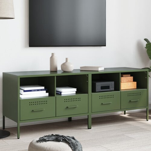 vidaXL TV omarica 2 kosa olivno zelena 68x39x50,5 cm valjano jeklo Cene