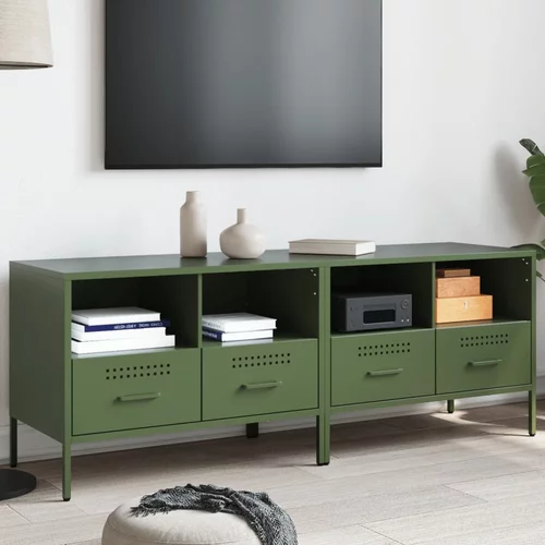 vidaXL TV omarica 2 kosa olivno zelena 68x39x50,5 cm valjano jeklo