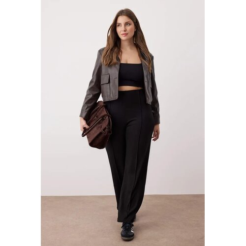 Trendyol Ženske pantalone Tbbaw26Aj00005, Crne Cene
