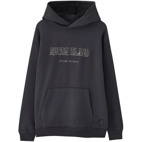 Pull&Bear Sweater majica crna / bijela