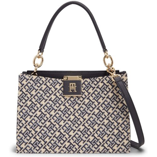 Tommy Hilfiger Ročne torbice Th Her Med Satchel Jacqu Modra Slike