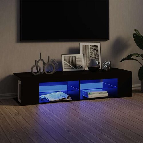 vidaXL TV ormarić s LED svjetlima crni 135 x 39 x 30 cm Cene