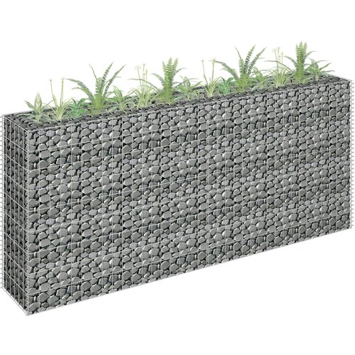 VidaXL Visoka greda gabion pocinkano jeklo 180x30x90 cm Slike