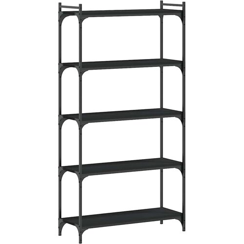  Regal za knjige s 5 razina crni 80x30x154 cm konstruirano drvo Slike