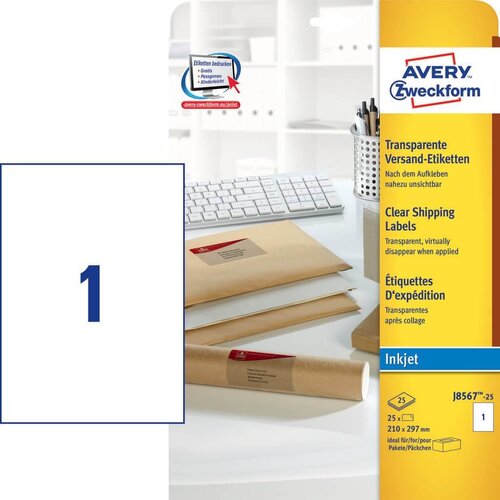 Zweckform etikete zweckform J8567-25 210 x 297 mm, prozorne Cene