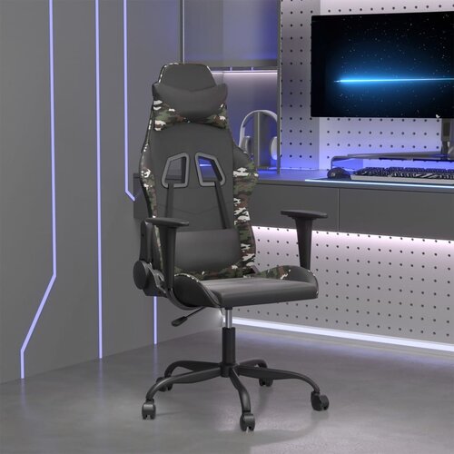 VidaXL Igraća stolica crno-maskirna od umjetne kože Slike