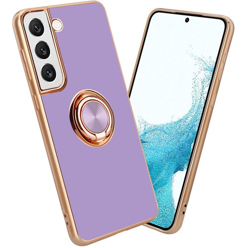 Cadorabo Samsung v sijajnem svetlobnem vijoličnem - zlatu z obročem silikonski/TPU ovitek z za&scaron;čito pred kamero in držalo magnetnega avtomobi, (20595204) Cene