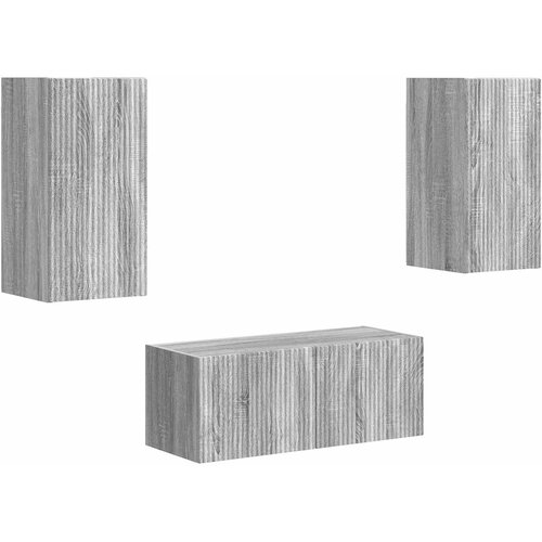  Set TV komoda Zidne 2 pcs Siva Sonoma Konstruirano drvo Slike