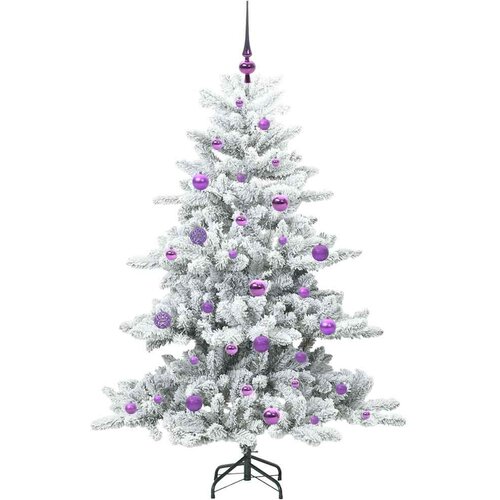  Umjetno božićno drvce s nogom Bijelo 150 cm PVC i čelik Slike