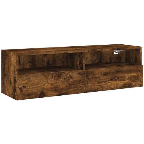 Maison Chic Stenska TV omarica - TV stojalo - Televizijska omarica dimljeni hrast 100x30x30 cm inženirski les, (21700734) Cene