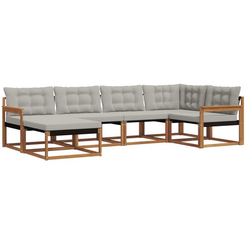  Set vanjskih sofa 6 kom. Prirodna i svijetlo siva Smeđa 327 x 168,5 x 73 cm Slike