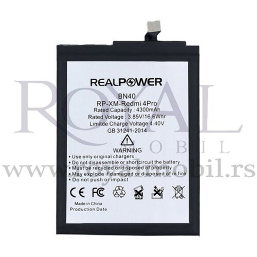 REAL POWER baterija za xiaomi redmi 4 pro / redmi 4 prime Bn40 (4300mAh) Slike
