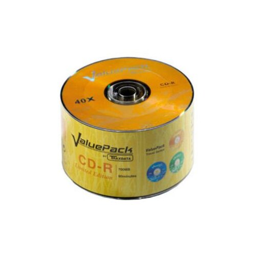 CD-R TRAXDATA, 80 min, 52X, spindle 50 kom, ValuePack Slike