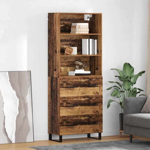 vidaXL Highboard s ladicama Staro drvo 69,5 x 34 x 180 cm Cijene