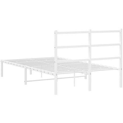  Metalni okvir za krevet s uzglavljem bijeli 120 x 190 cm Slike