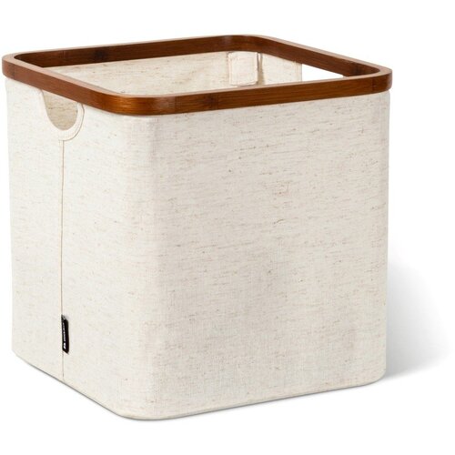 Bigso Kremno bela tekstilna škatla za shranjevanje 30x30x30 cm Bamboo/Linen Cube – Cene