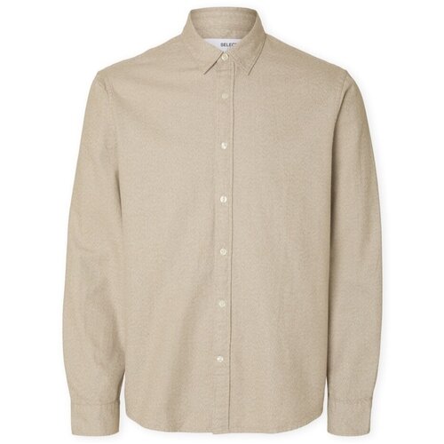 Selected Srajce z dolgimi rokavi Noos Regnoah Shirt - Egret Bež Slike