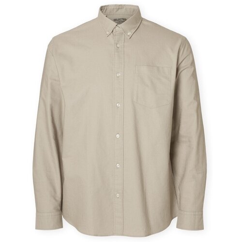 Selected Noos Regrick Oxford Shirt - Pure Cashemere Bež Cijene