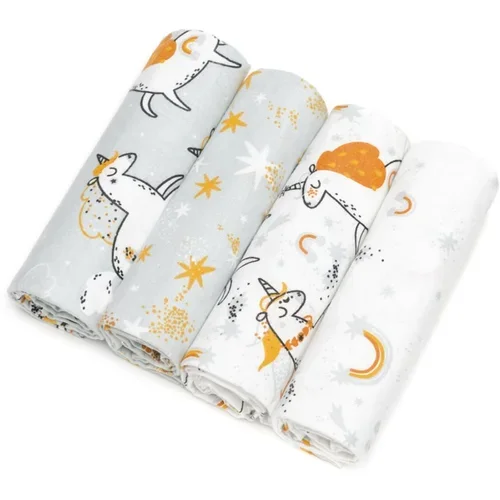 T-TOMI Cloth Diapers Unicorns plenice iz blaga 76x76 cm 4 kos