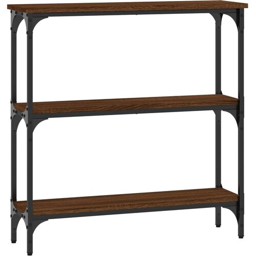 Maison Chic konzolna miza - miza ob steni rjav hrast 75x22,5x75 cm inženirski les, (21786639) Cene
