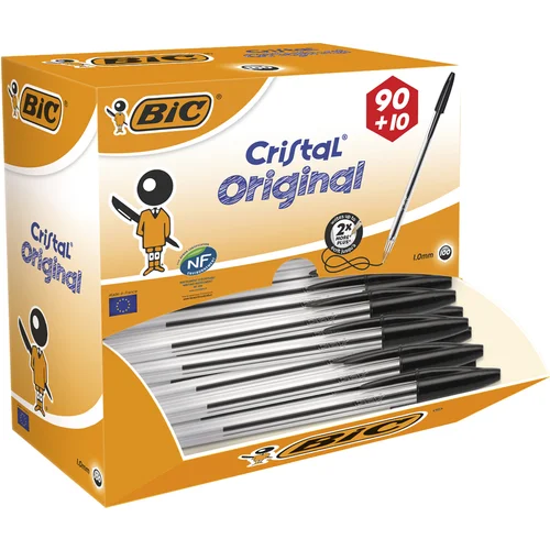 Bic Cristal Original kemični svinčnik, črn, PAKET, (21655725)